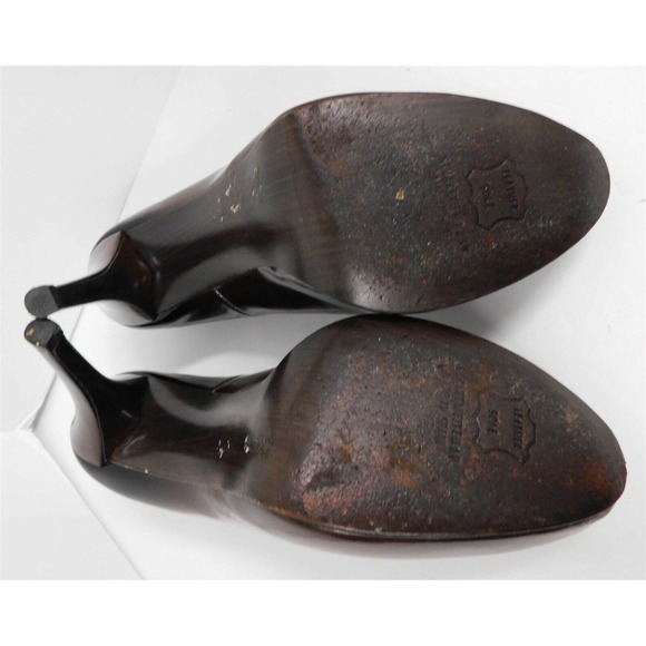 Stuart Weitzman Brown Black Gradient Patent Leather Platform Pumps 7 M - Picture 6 of 6